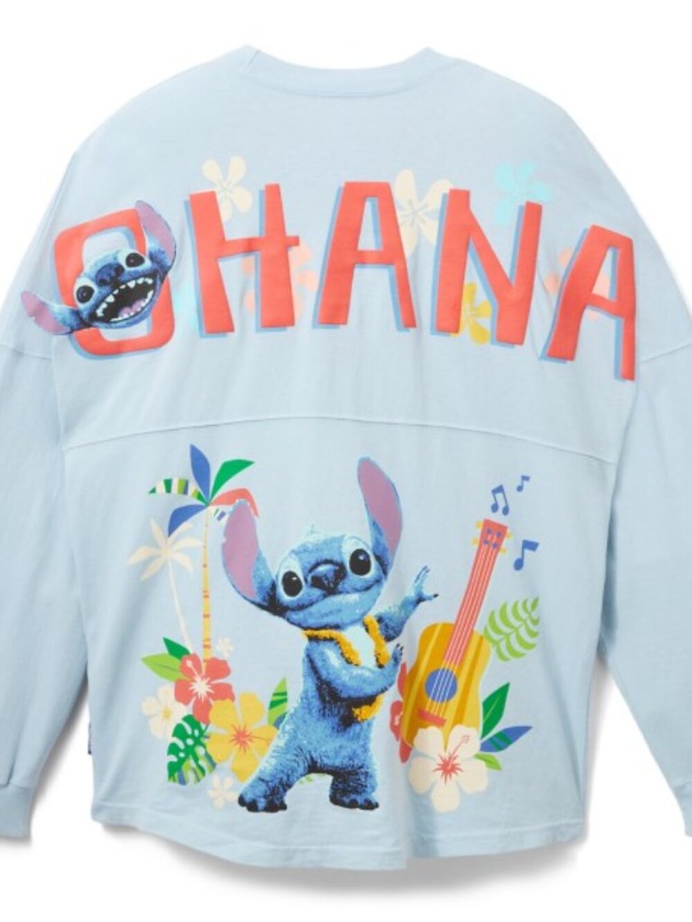 Disney Stitch Ohana Spirit Jersey Live Action Lilo & Stitch Light Blue NWOT